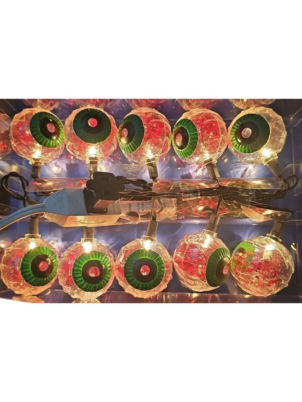 Publix Halloween Bloodshot Eyeball String Lights – 10 Bulbs – Tested & Working